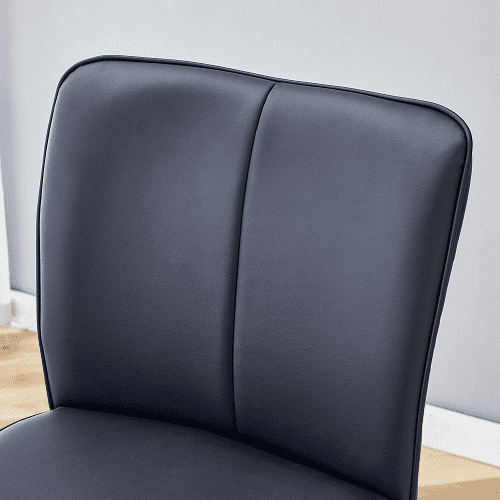 Modern Black PU Bar Stools Set of 2, sleek vertical backrest design, perfect for bars and living rooms.