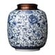 thumbnail image 5 of Tarro de té de porcelana oriental con tapa, contenedor de té de mesa, hogar creativo Azul y blanco, 5 of 9