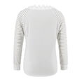 thumbnail image 4 of Women`s Multiple Color Fashion Light Smooth V-neck Hollow Out Printing Long Sleeve Polyester Top(Black,S), 4 of 4