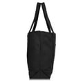 DALIX 20" Solid Color Cotton Canvas Shopping Tote Bag in Black