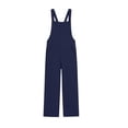 thumbnail image 6 of Dungarees for Kids Girls, Girls Casual Overalls Baggy Wide Leg Pants Jumpsuit Playsuit Navy 7-8Years, 6 of 7