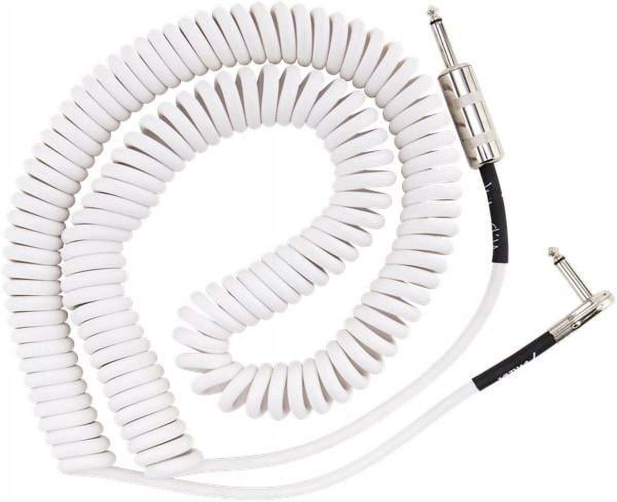 Jimi Hendrix Voodoo Child 30 Foot White Coiled Instrument Jack Guitar Cable