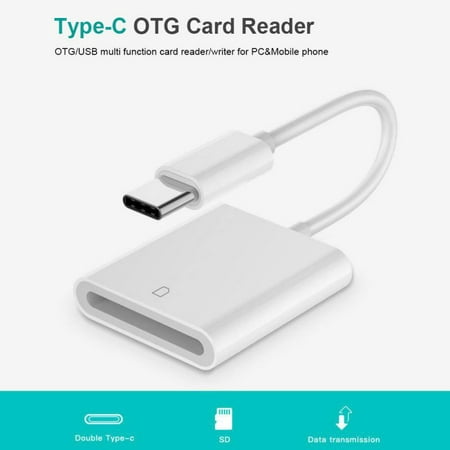 USB-C Type-C to SD Card Camera Reader Adapter For Apple Macbook Pro, Samsung Galaxy S8/S8 +/Note 8/S9/S9+/Note 9/S10, OnePlus Xiaomi Huawei LG Google Pixel Android Smartphone, No App Needed - White