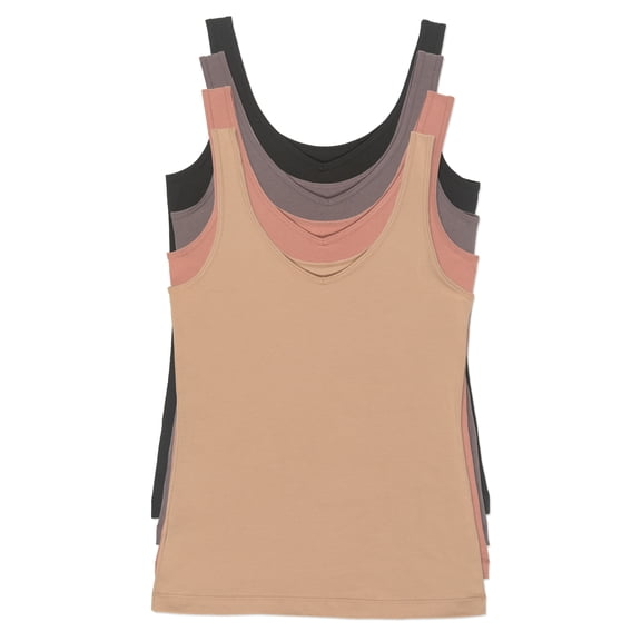 Felina Reversible Cotton Womens Tank Top | 4-Pack