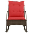 thumbnail image 2 of vidaXL Garden Rocking Chair with Cushions Brown Poly Rattan, 2 of 5