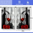 thumbnail image 2 of Red Rose and Wine Kitchen Curtains - Rustic Romantic Valentine Farmhouse Girls Women Short Tier Cafe Curtains Decor for Dining Room Art Country Rod Pocket Window Drapes 36 Inch Length 2 Panels Set, 2 of 5