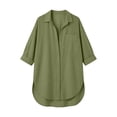 thumbnail image 6 of Shihyeh Womens Button Down Shirts Linen Cotton Long Sleeve Blouse Tunic Tops Cover Up Shirt Loose Beach Bikini Dress, 6 of 6