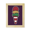 thumbnail image 1 of Tres capas de sabor dulce helado Escritorio de madera Arte Pintura 6x8 pulgadas marco de foto foto, 1 of 4