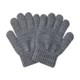 thumbnail image 4 of Bmisegm Kids Winter Knitted Gloves Kindergarten Children Autumn Cold Season Full Finger Insulated Cute Five Finger Mittens Dark Gray, 4 of 5