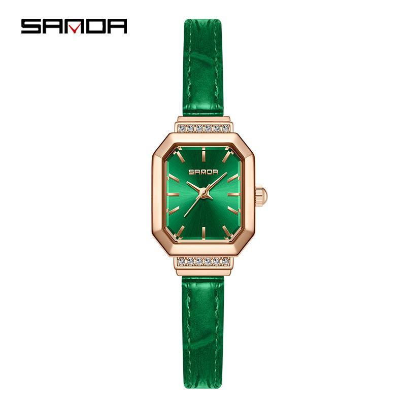 EXPLOJOY Quartz Square Watch for Women Fashion Simple Stainless Steel/Leather Waterproof Ladies Watch