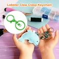 thumbnail image 6 of Uxcell Lobster Claw Clasp Hook Keychain with Swivel Trigger Clip Flat Split Keychain Ring, Green, 12 Pcs, 6 of 6