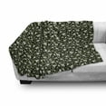 thumbnail image 3 of Garden Art Soft Flannel Fleece Throw Blanket, Pattern with Snowdrop Flowers on a Dark Green Background, Cozy Plush for Indoor and Outdoor Use, 70" x 90", Dark Green Pale Green, by Ambesonne, 3 of 6