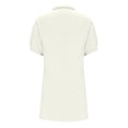 thumbnail image 6 of Maqroz Plus Size Dresses for Women Collared Button Down Short Sleeve Pocketed Sundress Soft Cotton Summer Beach Vacation Outdoor Comfortable Outfits White XXXXL, 6 of 8