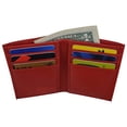 thumbnail image 4 of Men's Mini Slim Thin Bifold Genuine Leather ID Card Bill Holder Wallet (Red), 4 of 6
