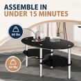 thumbnail image 3 of Modern Oval Coffee Table, Tempered Glass Center Table with Metal Legs for Living Room Home Decor Furniture,Black, 3 of 7