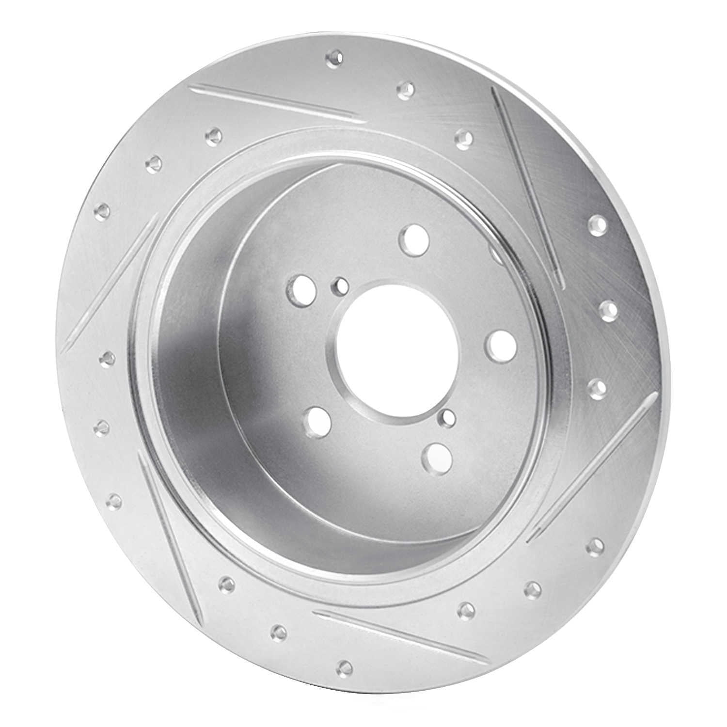 Dynamic Friction Company 631-13025L DFC Brake Rotor - Drilled And Slotted - Silver