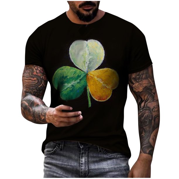 Camiseta diaria unisex del día de San Patricio para hombre, estampado gráfico en 3D, camisetas de manga corta, blusa informal Pompotops oipoqjl7359