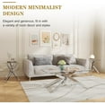 thumbnail image 4 of 3-Piece Tempered Glass Coffee Table Set, 1 Coffee Table & 2 End Tables with Geometric Metal Legs for Living Room, Office, 4 of 9