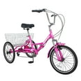 thumbnail image 2 of MOPHOTO 24" 7-Speed Folding Adult Tricycle,Fold up Tricycles for Women,3 Wheel Cruiser Bikes with Low Step-Through,Adult Fold up Tricycle with Basket, 2 of 13