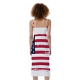 thumbnail image 2 of Grunge Flag Of Usa Print Slim Fit Midi Cami Dress, American Flag Fashion Summer Maxi Sexy Casual Dress For Women. Gifts For Us Independence Day, 4Th Of July, 2 of 4