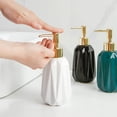 thumbnail image 2 of Dispensador de jabón líquido de cerámica de 295 ml con bomba recargable para jabón líquido y loción de baño (blanco), 2 of 5