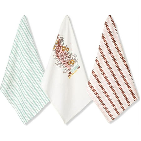 

Kitchen Towels or Tea Towels for Kitchen 20 X 26 Inches Kitchen Dish Towels or Hand Towels with Hanging Loop Set of 3 Dishcloth or Kitchen Items for Farmhouse Kitchen Décor Roaring