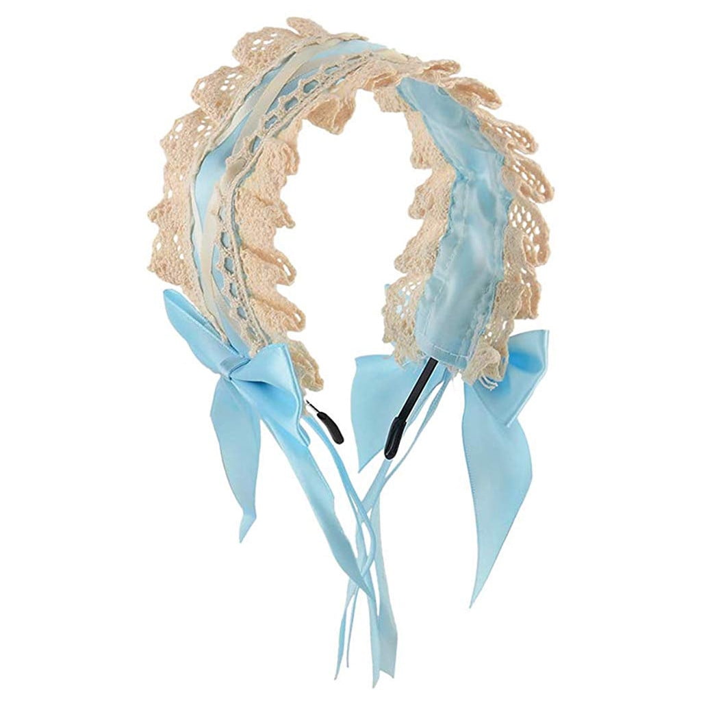 Iusun Headband Lace Ribbon Bowknot Cosplay Headdress Head Wrap Hairband Hoop Simple Sweet Girls Hairpin Accessory Hair Care Decoration