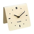 thumbnail image 2 of GROWTH TANK Desk Analog Clock Creative Square Non Ticking for Mantel Bedside Living Room Beige, 2 of 9