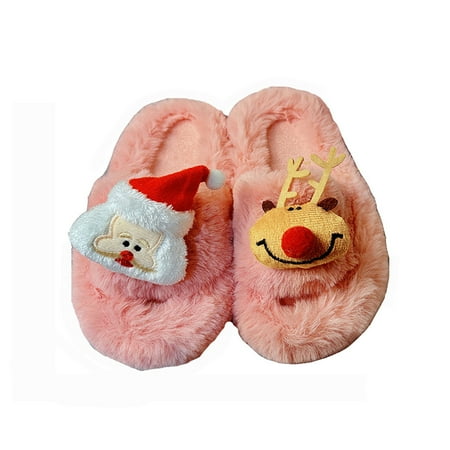 

YTIANH Christmas Men Spa Slippers Winter Women House Slippers Memory Foam Slippers Indoor Outdoor Home Shoes (Red 8-9 Years)