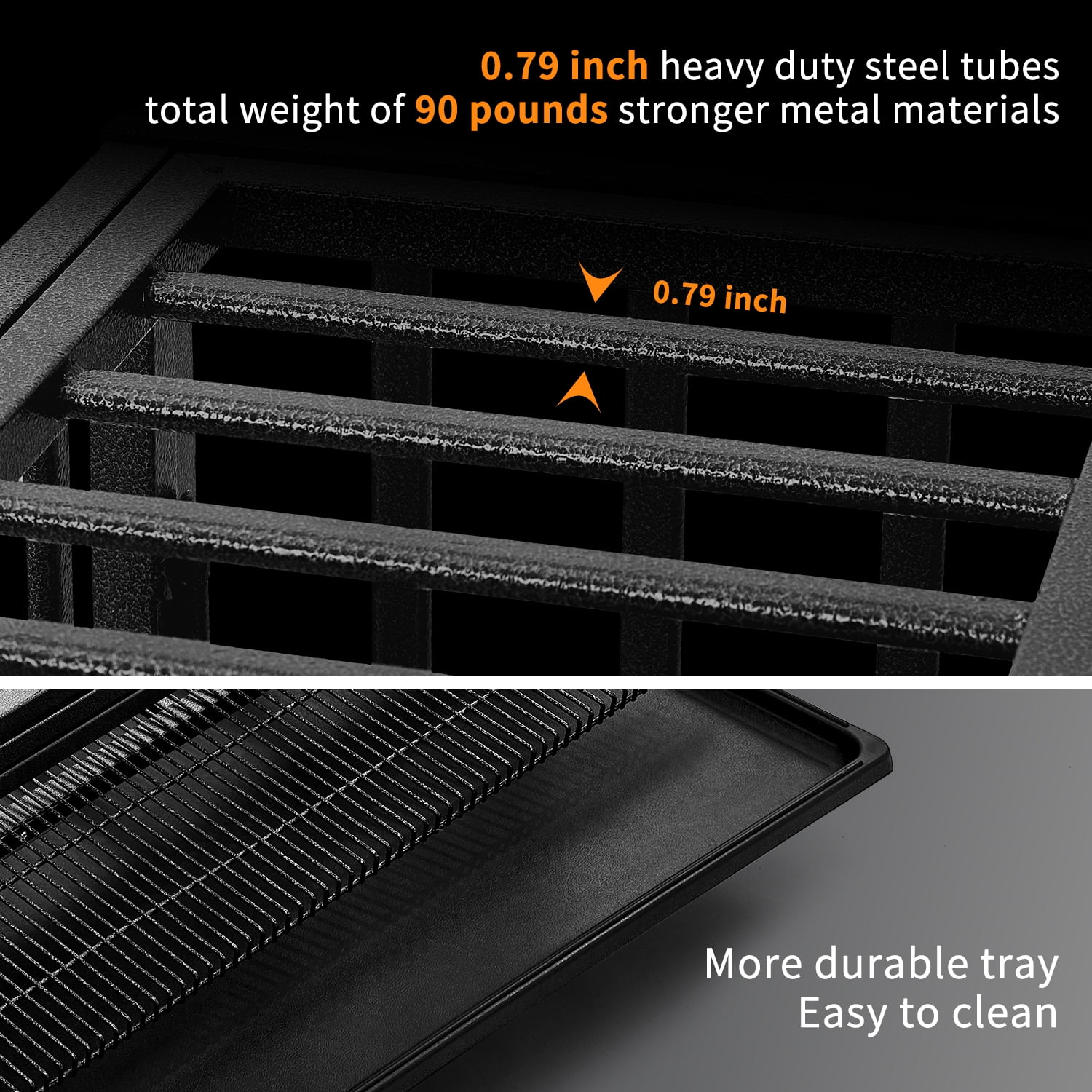 TIME RAY 38 in Heavy Duty Indestructible Dog Crate Steel Escape Proof Dog Cage Kennel for Medium Large Dogs Indoor Double Door High Anxiety Dog Crate with Wheels, Lock& Removable Tray, Black