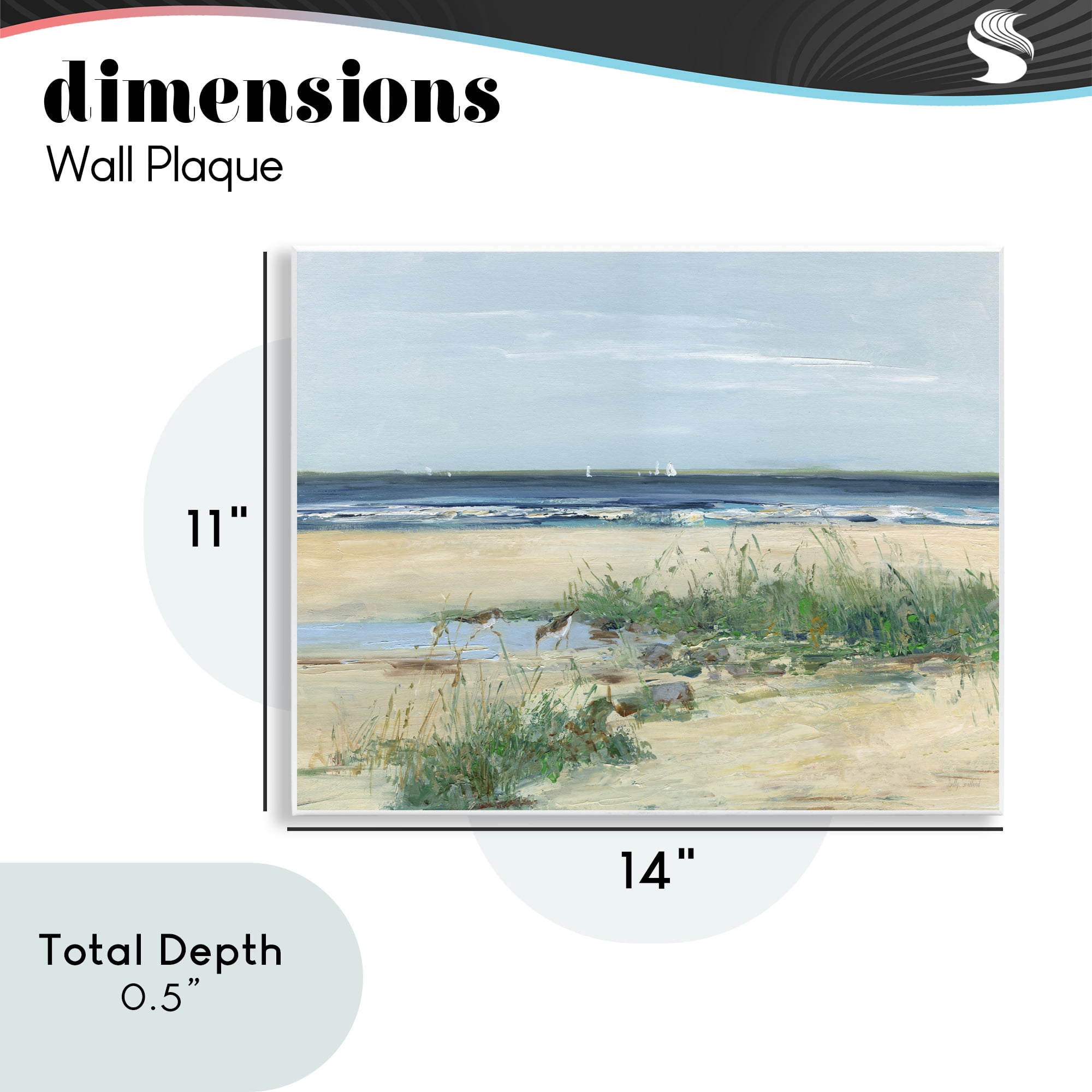 Stupell Industries Beach Marsh Sandpipers Wall Plaque Art, design by Sally Swatland