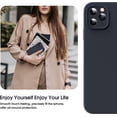 thumbnail image 7 of Liquid Silicone Case for iPhone 11 Pro, [Flat Edge Design] [Camera Protection] [Anti Fingerprint] 4 Layers Protect Scratch Proof Anti Drop Microfiber Phone Cover, 5.8", Black, 7 of 7