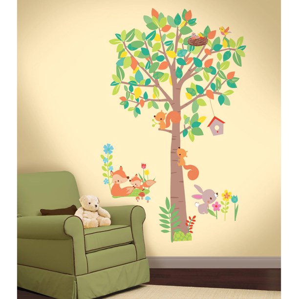 RoomMates Woodland Creatures Tree Peel and Stick Giant Wall Decals