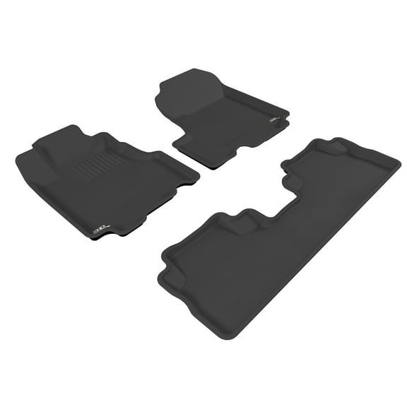 3D MAXpider Custom Fit Kagu Floor Mat (Black) Compatible with Honda CR-V 2007-2011 - Full Set