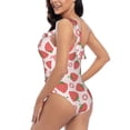 thumbnail image 4 of Pofeuu Strawberry Flower Print Women's One Piece Swimsuits One Shoulder Swimwear Asymmetric Ruffle Monokinis Bathing Suits-XX-Large, 4 of 6