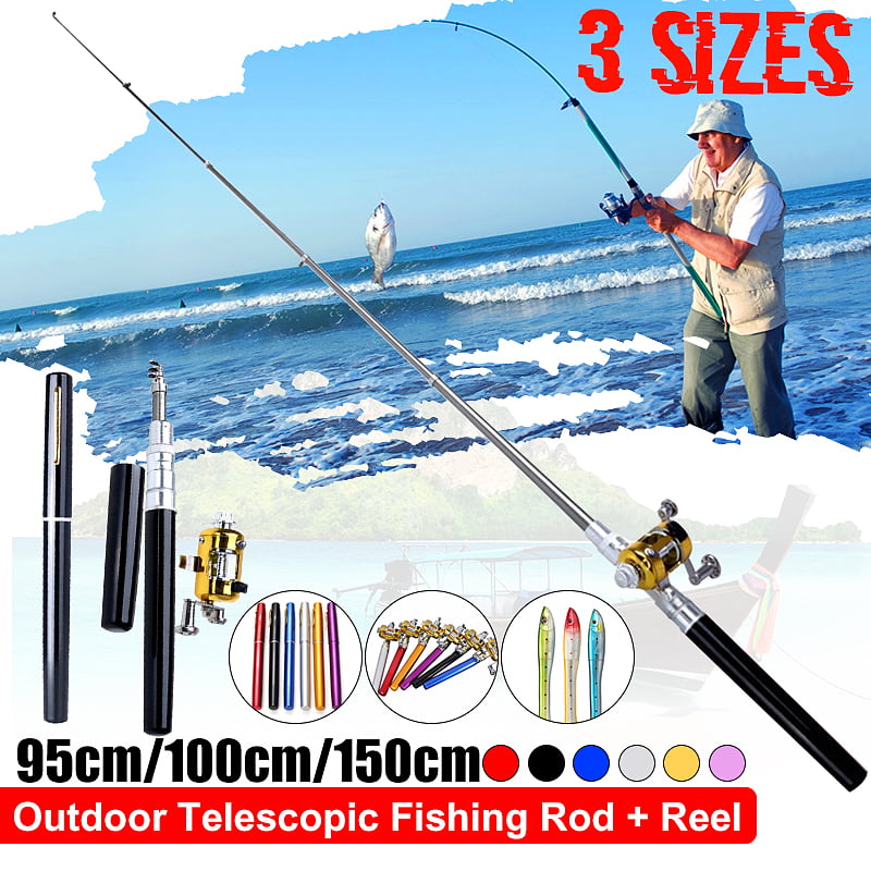 Reel Xmas Gift Mini Telescopic Portable Pocket Fish Pen Alloy Fishing Rod Pole