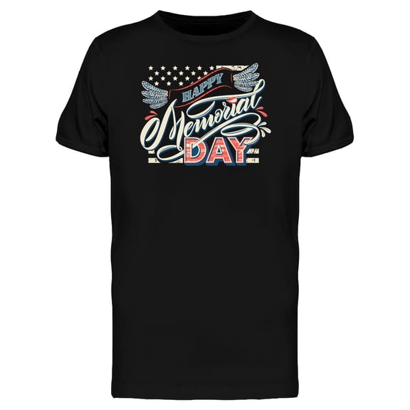 Happy Memorial Day Art T-Shirt Men -Image by Shutterstock, Male 3X-Large