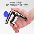 thumbnail image 3 of Capo TC-02 Capo de guitarra multifuncional Aleación de zinc con extractor de pasadores de puente Ranura para púas de guitarra 3 piezas Púas de guitarra para guitarras eléctricas acústicas Bajo Tomshoo Capo, 3 of 6