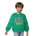 thumbnail image 3 of Girls Sweatshirt New Year Holiday Long Sleeve Cotton Shirt Crewneck Hoodless Casual Loose Tops Toddler Boys Clothes, Green, 2 Years, 3 of 4