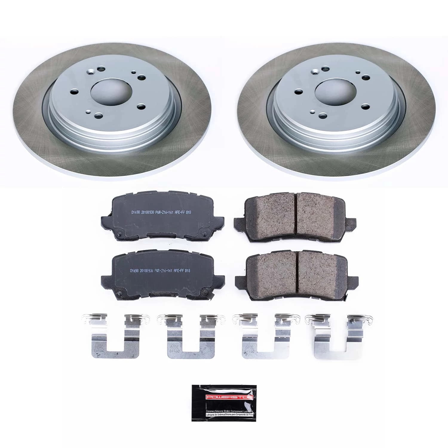 PowerStop Rear Semi-Coated Rotor and Low-Dust Ceramic Brake Pad Kit SC7216