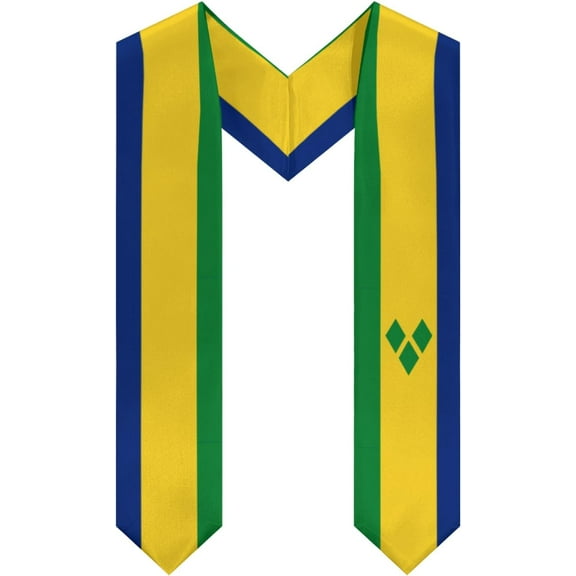 Saint Vincent and the Grenadines Flag Graduation Stole Shawl Sash Honor For Study Aboard International Students