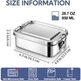 thumbnail image 2 of Stainless Steel Bento Box,850ml/28oz Lunch Box,Metal Bento Container,Food Containers with 1 Removable Divider for Travel and Work Adults,Leak-Proof & Dishwasher Safe,1 Pc,Topboutique, 2 of 5