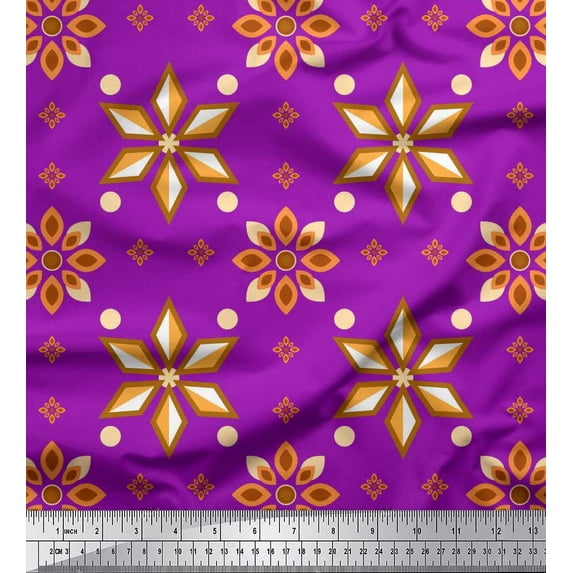 Soimoi Velvet Fabric Dot & Floral Decorative Print Fabric by Yard 58 Inch Wide
