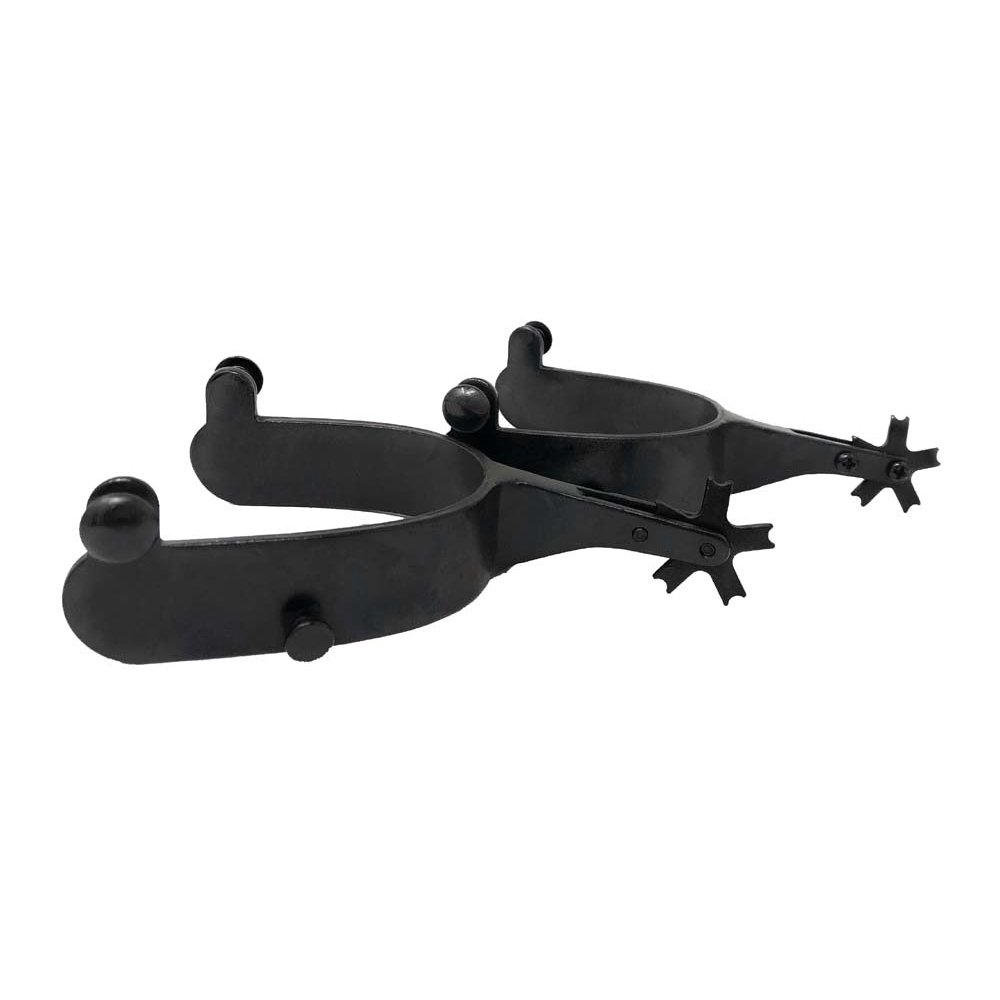 Bull Riding Spurs 22 Degree Offset 5 Point Notched Rowels Mens Size