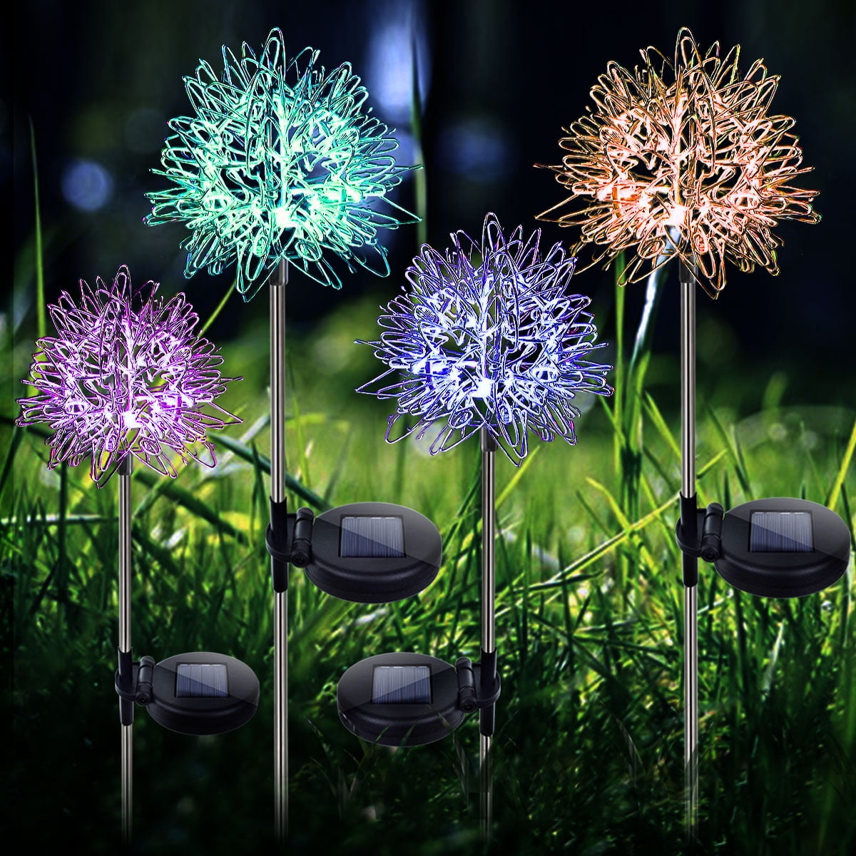 Rirool Waterproof Solar Garden Lights, Outdoor Solar Dandelion Lights