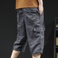 thumbnail image 3 of zbxnLI Men's Cargo Capri Pants for Mens Big and Tall Capris Baggy Crop Pants with Multi-pocket Outdoor Hiking, 3 of 4