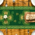 thumbnail image 3 of Sm:)e Green Stripes Shamrocks St.Patrick's Day Table Runner 13x72 Inch, 3 of 6