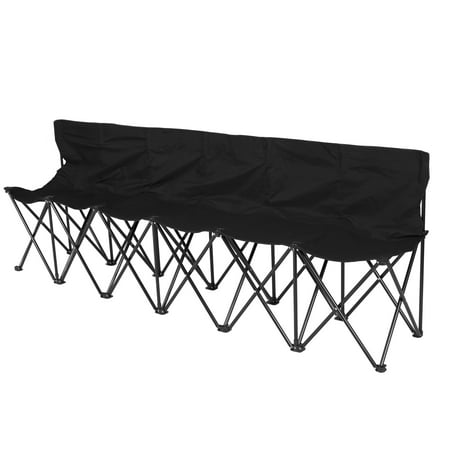 Best Choice Products 6-Seat Portable Folding Bench for Camping, Sports Sideline w/ Steel Tube Frame, Carry Case - (Best Whiskey For Camping)