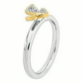 thumbnail image 3 of Bague en Argent Sterling Stackable Expressions Plaqué Or Papillon Diamant Taille 5, 3 of 3