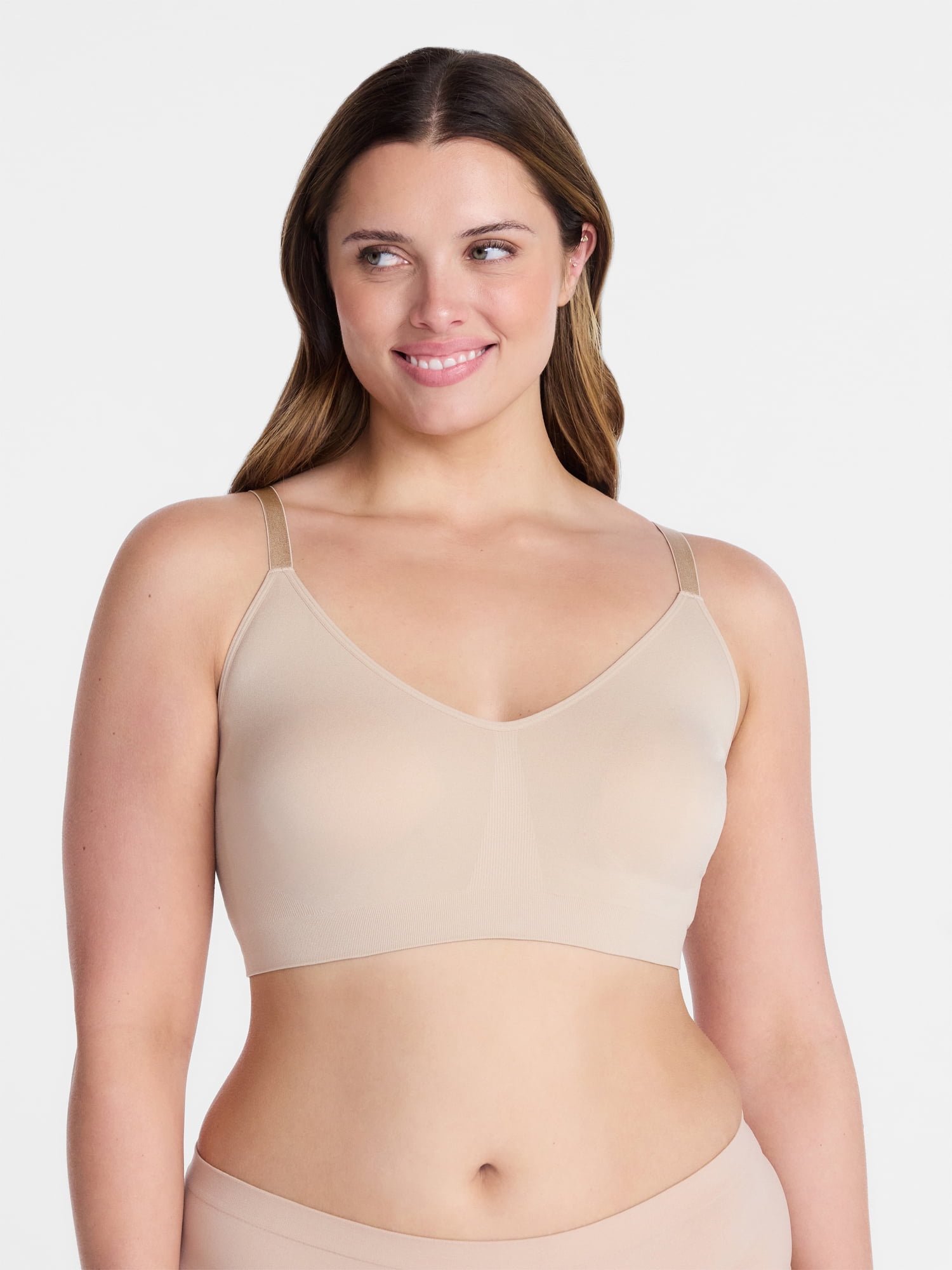 Joyspun Women’s Seamless Plunge Pullover Bralette, Sizes S-XXXL